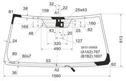 Скло вітрове TOYOTA/LEXUS 5610160908